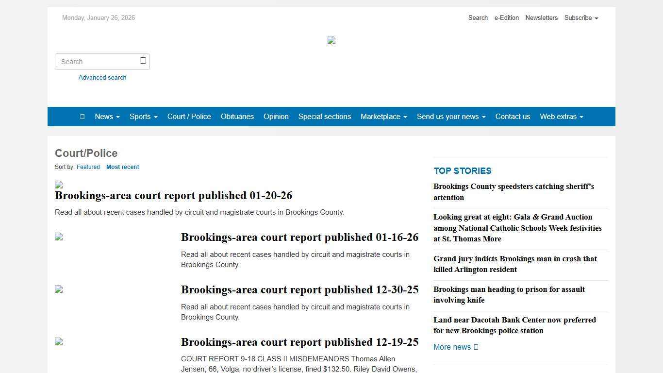 Court/Police - Brookings Register