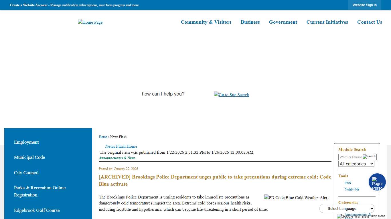 News Flash • Brookings, SD • CivicEngage